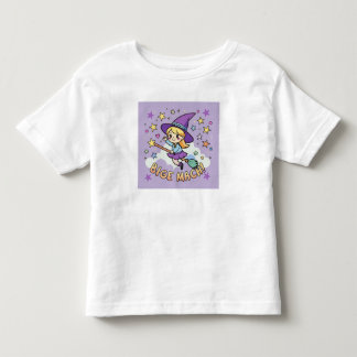 T-shirt Pour Les Tous Petits Petite sorcière mignonne volant sur Broom Hallowee