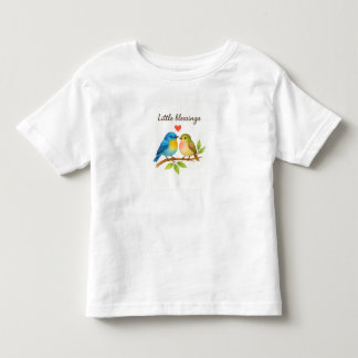 T-shirt Pour Les Tous Petits Petites bénédictions - Aquarelle Oiseaux Coussin p