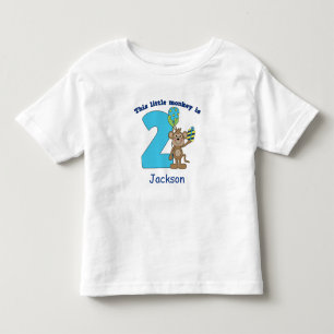 T-shirt Pour Les Tous Petits Petits singes enfants 2e anniversaire Personnalisé