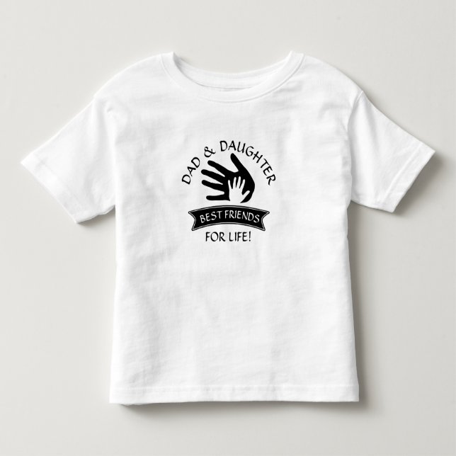 T-shirt Pour Les Tous Petits Peut Modifier Le Texte, Papa Fille Meilleurs Amis, (Devant)
