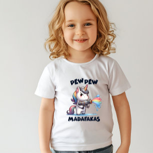 T-shirt Pour Les Tous Petits Pew Pew Pew Unicorn Toddler Shirt