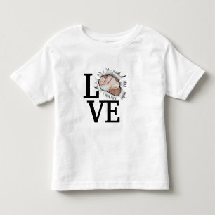 T-shirt Pour Les Tous Petits Photo d'amour personnalisée dans un trou vintage