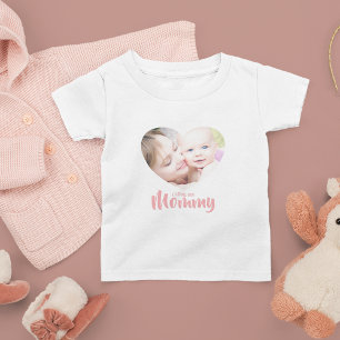 T-shirt Pour Les Tous Petits Photo de coeur minime I Love My Mommy
