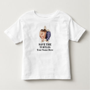 T-shirt Pour Les Tous Petits Photo de tortue marine personnalisée sauver les to