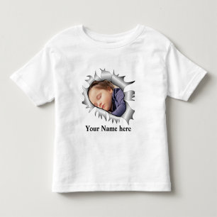 T-shirt Pour Les Tous Petits Photo Vintage personnalisée moderne dans un trou