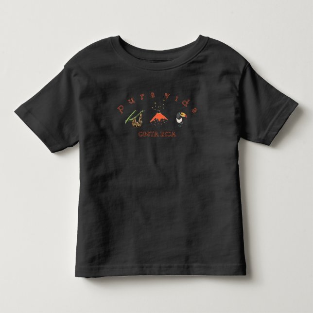 T-shirt Pour Les Tous Petits Pièce en t de souvenir de toucan de volcan de (Devant)