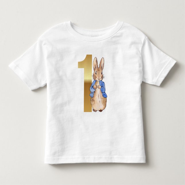 T-shirt Pour Les Tous Petits Pierre le lapin 1er anniversaire (Devant)