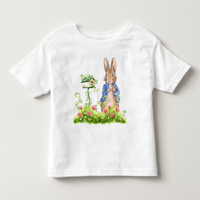 T-shirt Pour Les Tous Petits Pierre le lapin dans son jardin (Devant)