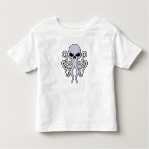 T-shirt Pour Les Tous Petits Pieuvre avec 8 bras et crâne
