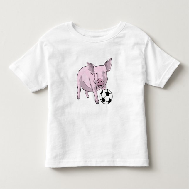 T-shirt Pour Les Tous Petits Pig Soccer joueur Soccer (Devant)