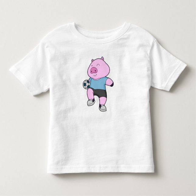 T-shirt Pour Les Tous Petits Pig Soccer joueur Soccer (Devant)