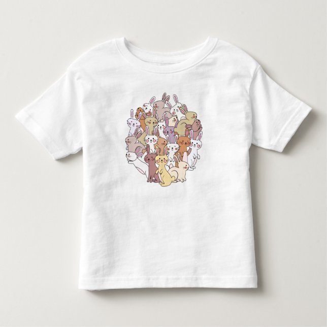 T-shirt Pour Les Tous Petits Pile de lapins ! Pâques de Cute Kid (Devant)