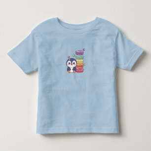 T-shirt Pour Les Tous Petits Pile de Macarons au Manchot Sucré