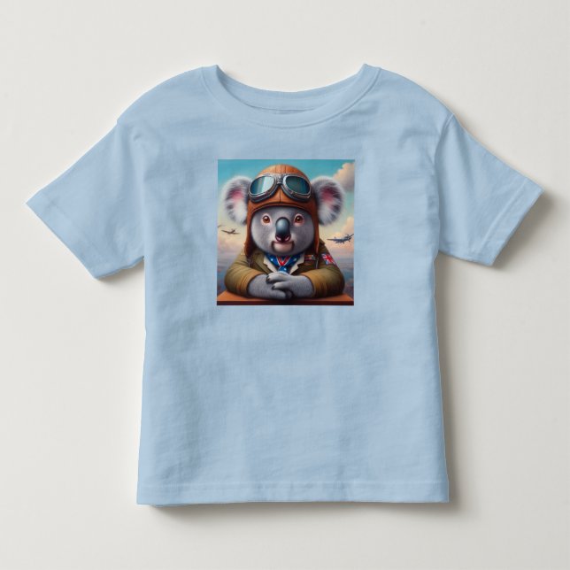 T-shirt Pour Les Tous Petits Pilote d'avion Koala (Devant)