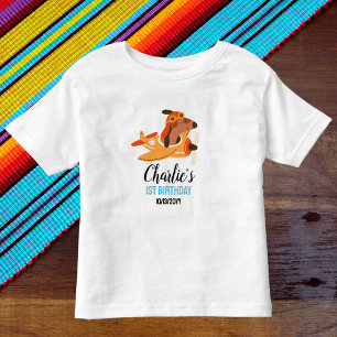 T-shirt Pour Les Tous Petits Pilote de chien avion volant, Enfants mignons bleu