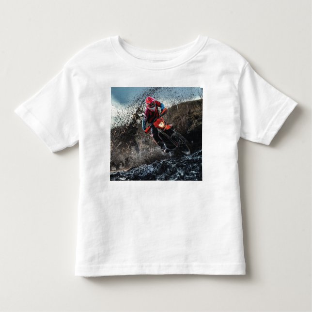 T-shirt Pour Les Tous Petits Pilote de vélo droit jetez l'oreiller (Devant)