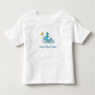 T-shirt Pour Les Tous Petits Pilote de voiture de course Snowman