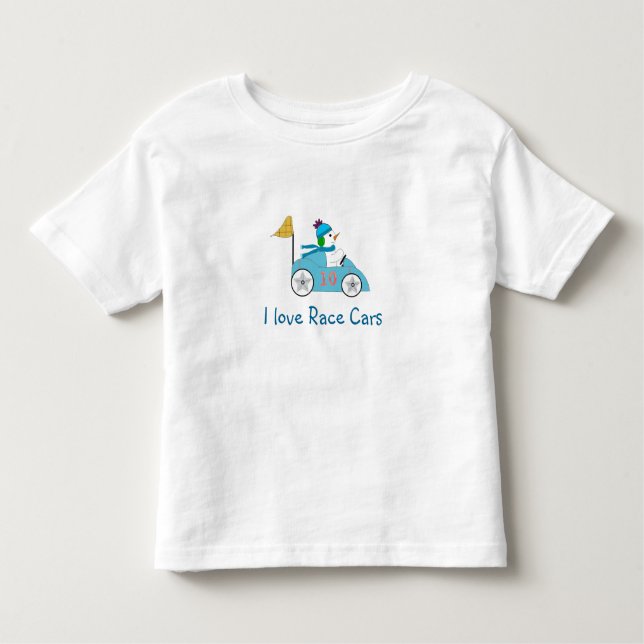 T-shirt Pour Les Tous Petits Pilote de voiture de course Snowman (Devant)