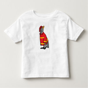 T-shirt Pour Les Tous Petits Pingouin as Firefighter with Helmet