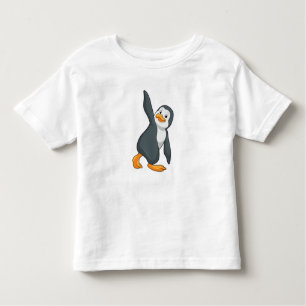 T-shirt Pour Les Tous Petits Pingouin au Yoga Exercice d'étirement