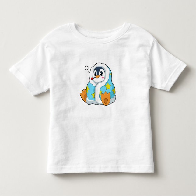 T-shirt Pour Les Tous Petits Pingouin avec thermomètre clinique (Devant)