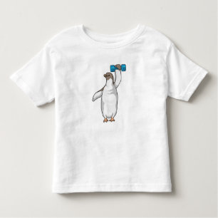 T-shirt Pour Les Tous Petits Pingouin Fitness Dumbbell