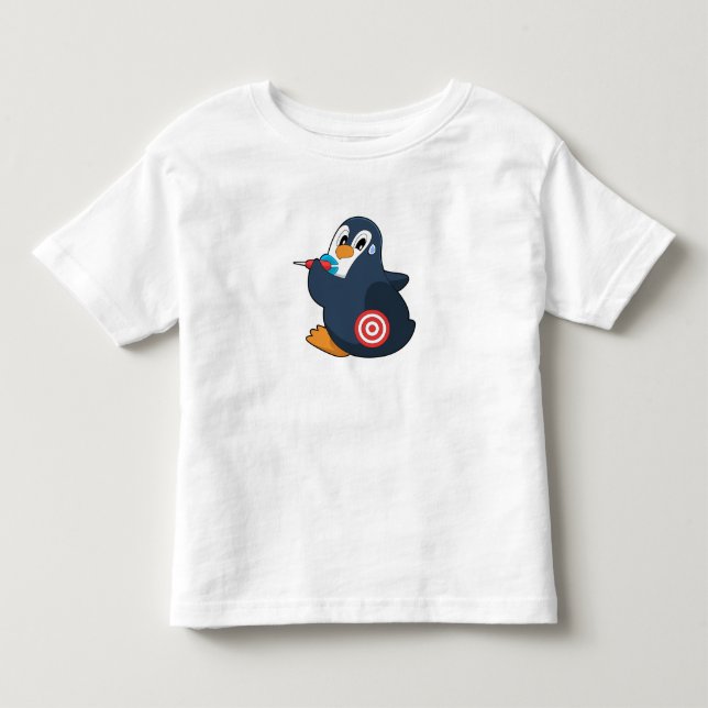 T-shirt Pour Les Tous Petits Pingouin fléchettes fléchettes (Devant)