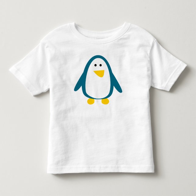 T-shirt Pour Les Tous Petits Pingouin mignon de bande dessinée (Devant)