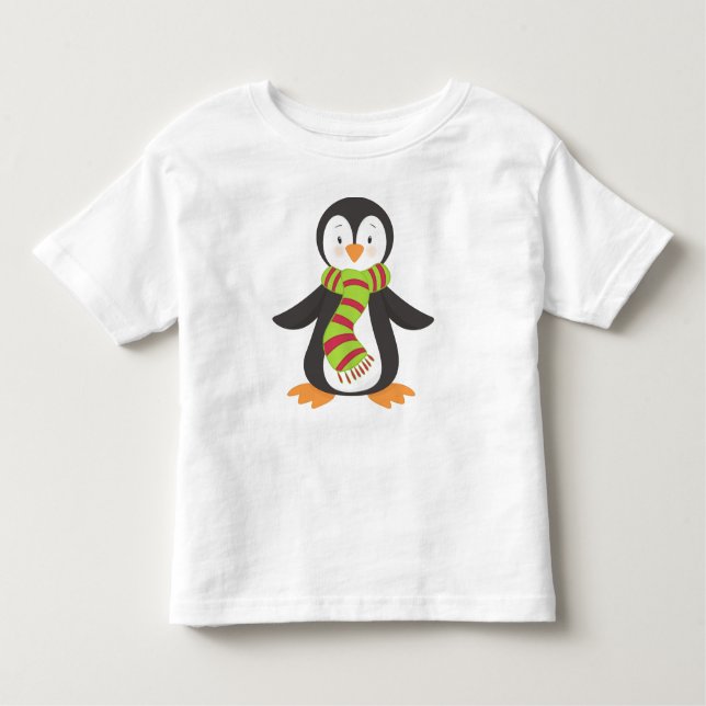 T-shirt Pour Les Tous Petits Pingouin mignon, Petit Pingouin, Pingouin Avec Éch (Devant)