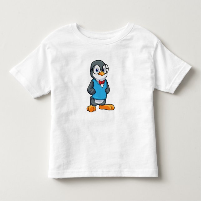 T-shirt Pour Les Tous Petits Pingouin Nerd avec lunettes (Devant)