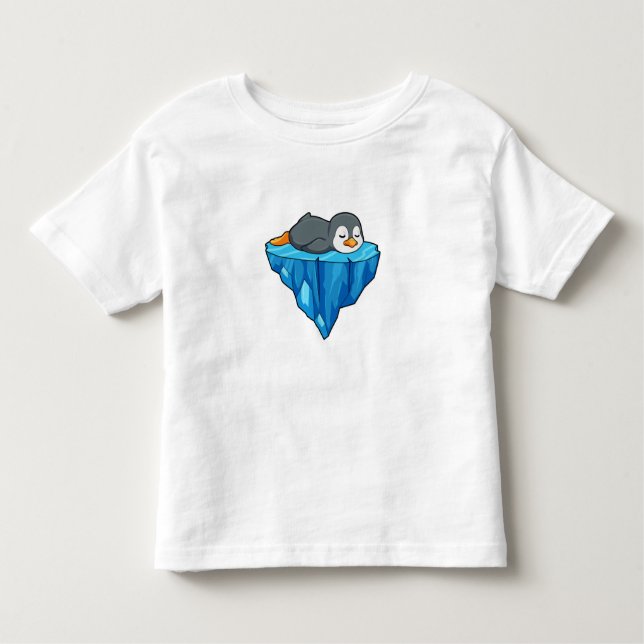 T-shirt Pour Les Tous Petits Pingouin sur glace floc (Devant)