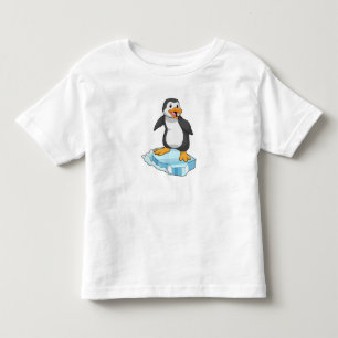 T-shirt Pour Les Tous Petits Pingouin sur glace floc