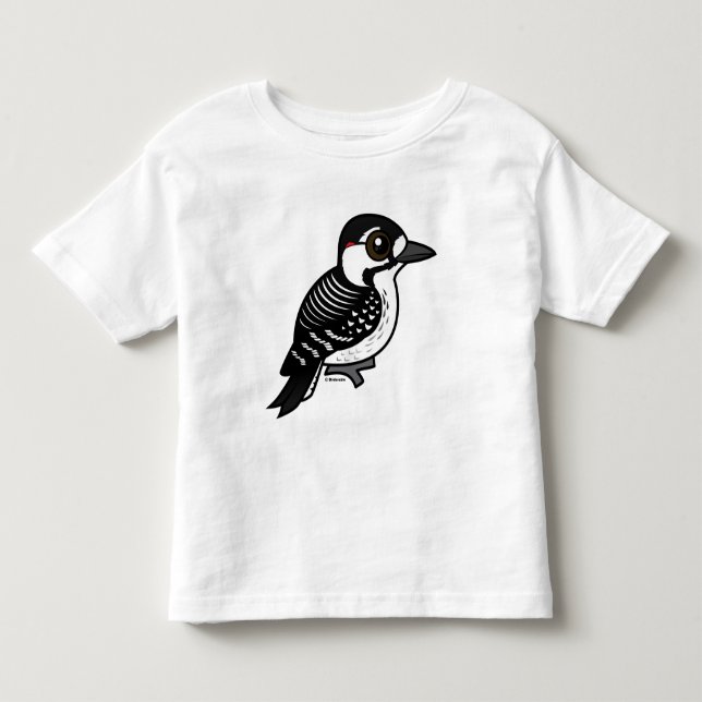 T-shirt Pour Les Tous Petits Pivert Rouge-cockaded de Birdorable (Devant)