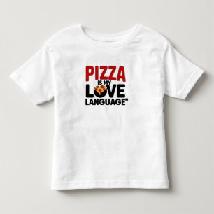 T-shirt Pour Les Tous Petits Pizza est ma langue d'amour