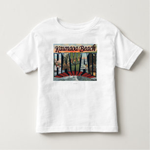T-shirt Pour Les Tous Petits Plage de Kaunaoa, Hawaï - grandes scènes de lettre