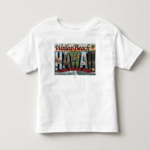 T-shirt Pour Les Tous Petits Plage de Wailea, Hawaï - grandes scènes de lettr