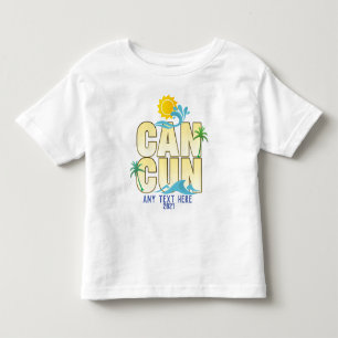 T-shirt Pour Les Tous Petits Plage d'été de Cancun Palm Trees personnalisés