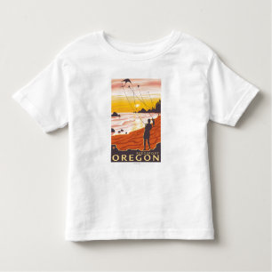 T-shirt Pour Les Tous Petits Plage et cerfs-volants - Reedsport, Orégon