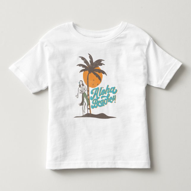 T-shirt Pour Les Tous Petits Plages d'Aloha Hula Girl Hawaii Hawaii Retro Hawai (Devant)
