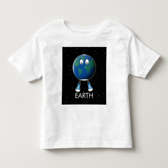 T-shirt Pour Les Tous Petits Planète Terre et étoiles (Devant)