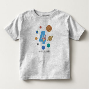 T-shirt Pour Les Tous Petits Planètes du système solaire du 4e anniversaire