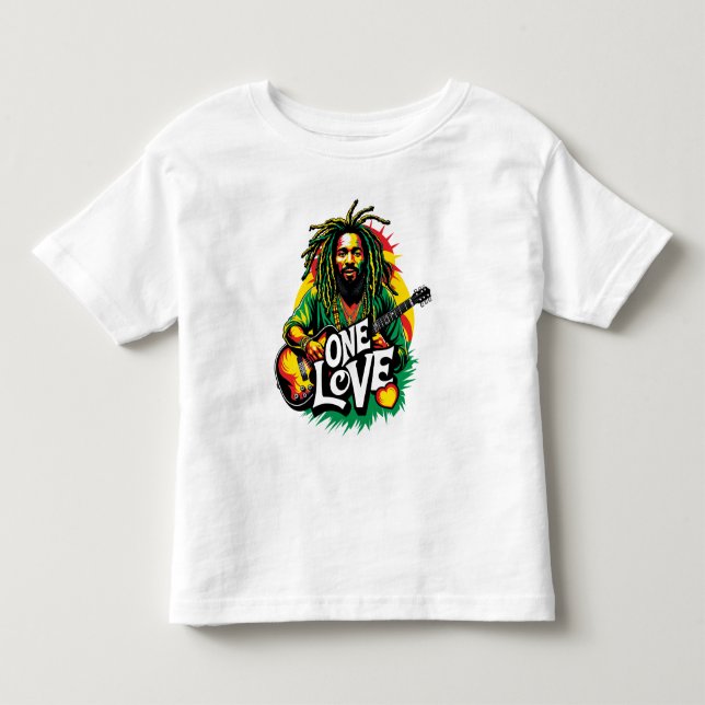 T-shirt Pour Les Tous Petits Playera One Love el Rey del Reggae (Devant)