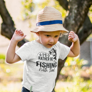 T-shirt Pour Les Tous Petits Plutôt Pêcher Avec Papa Drôle