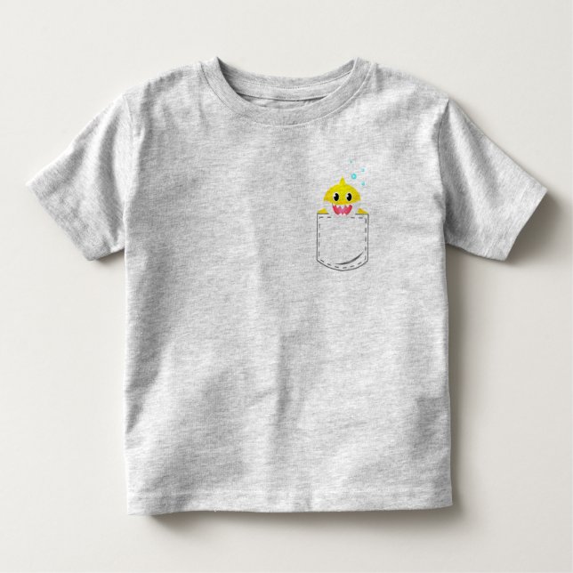T-shirt Pour Les Tous Petits Poche à pointes de requin jaune (Devant)