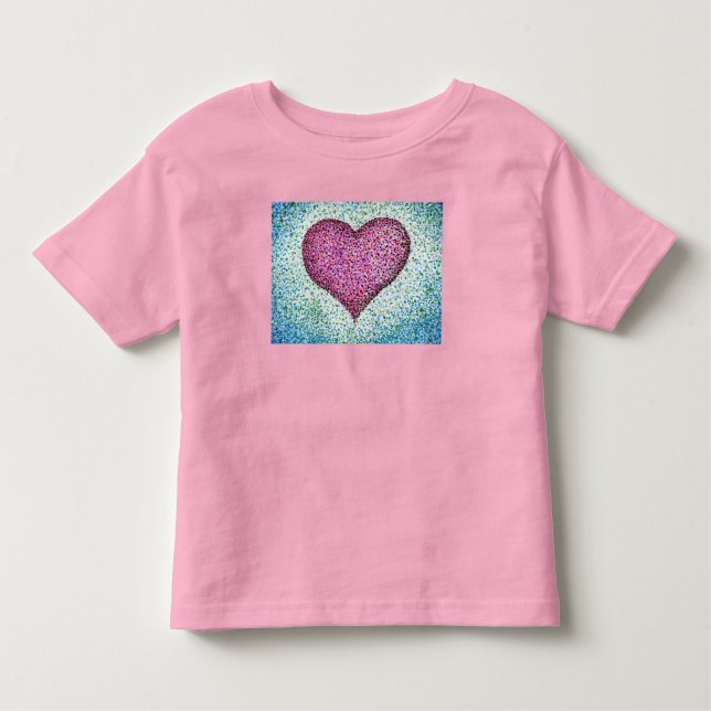 T-shirt Pour Les Tous Petits Pointillisme Coeur Art original (Devant)