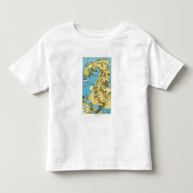 T-shirt Pour Les Tous Petits Points de bande dessinée d'intérêt sur Cape Cod (Devant)