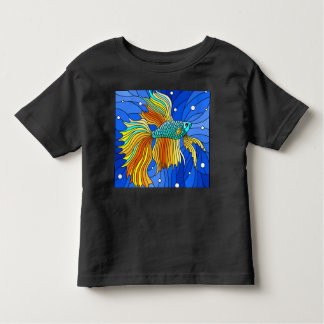 T-shirt Pour Les Tous Petits Poisson Betta jaune combattant le poisson