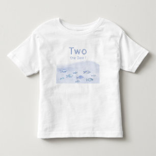 T-shirt Pour Les Tous Petits Poisson de mer bleu 2ème anniversaire