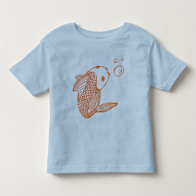 T-shirt Pour Les Tous Petits Poisson rouge orange (Devant)