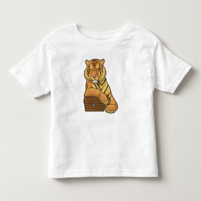 T-shirt Pour Les Tous Petits Poitrine au trésor de tigre (Devant)
